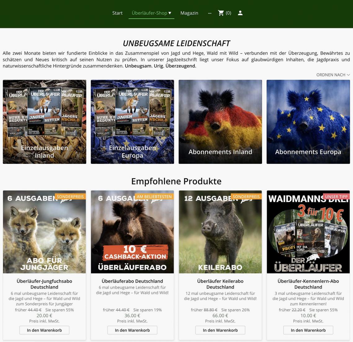 Onlineshop Der Überläufer